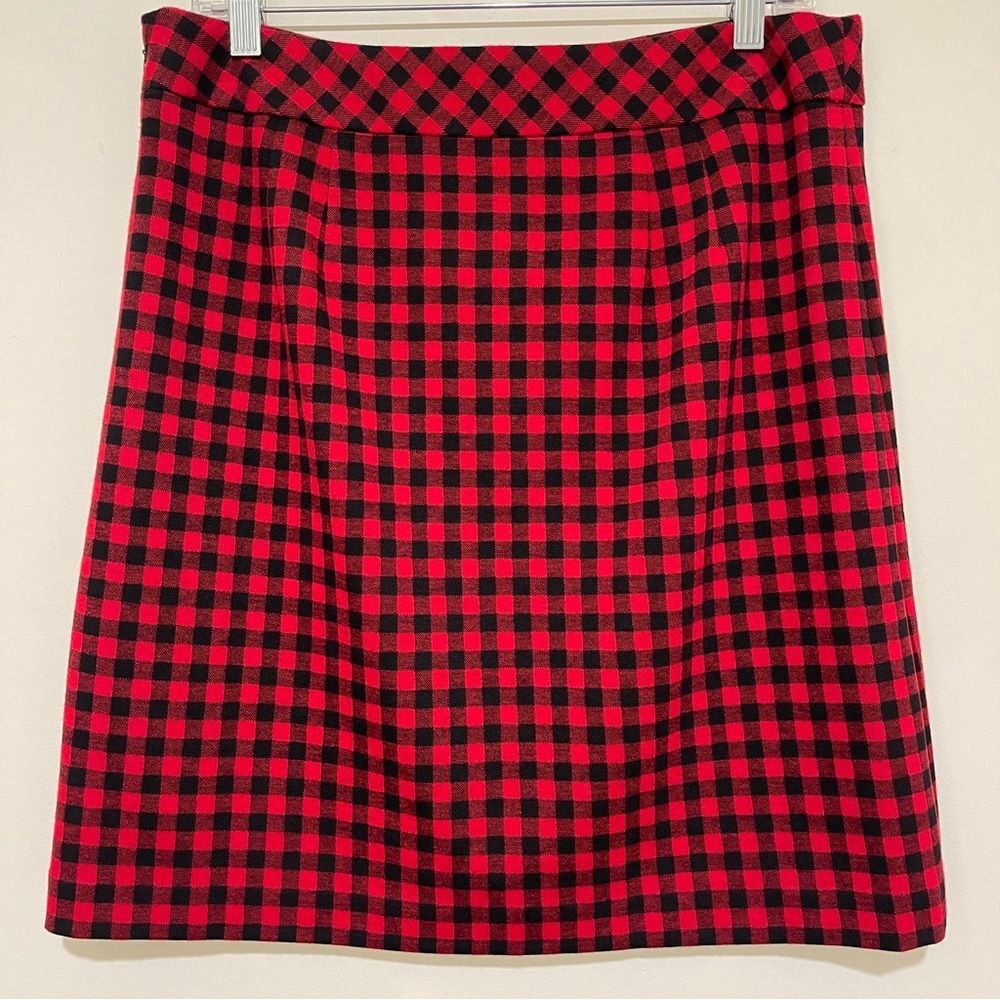 NWOT Talbots Red and Black Checkered Skirt